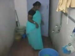 Desi- south indian aunty bathing
