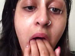 Indian Desi NRI fingering mouth, gagging